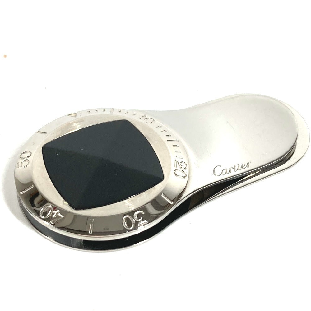 CARTIER Logo Wallet with Money Clip, Stainless Steel, Unisex, Silver
