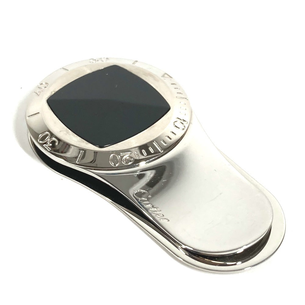 CARTIER Logo Wallet with Money Clip, Stainless Steel, Unisex, Silver