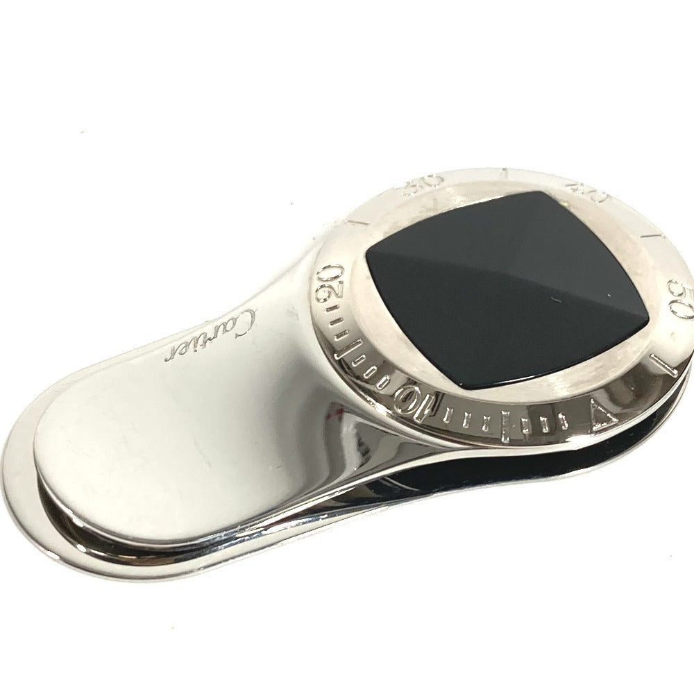 CARTIER Logo Wallet with Money Clip, Stainless Steel, Unisex, Silver