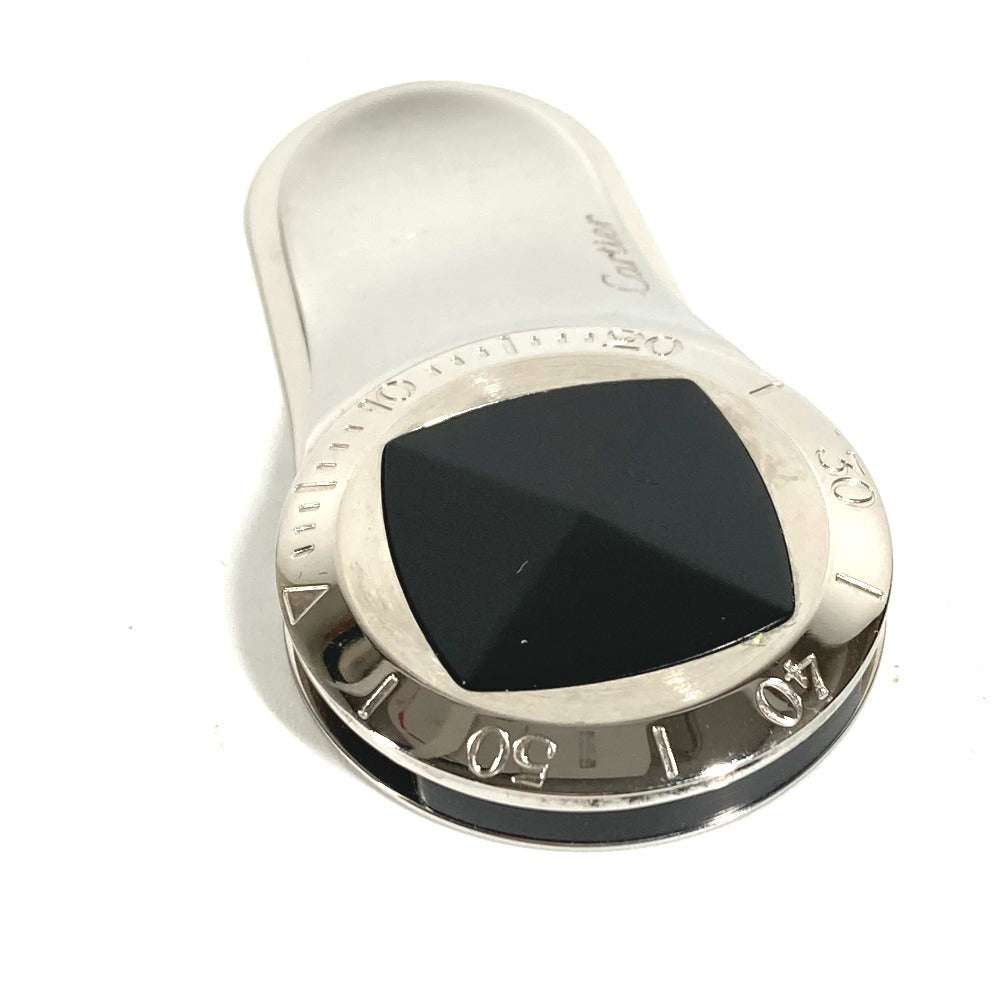 CARTIER Logo Wallet with Money Clip, Stainless Steel, Unisex, Silver