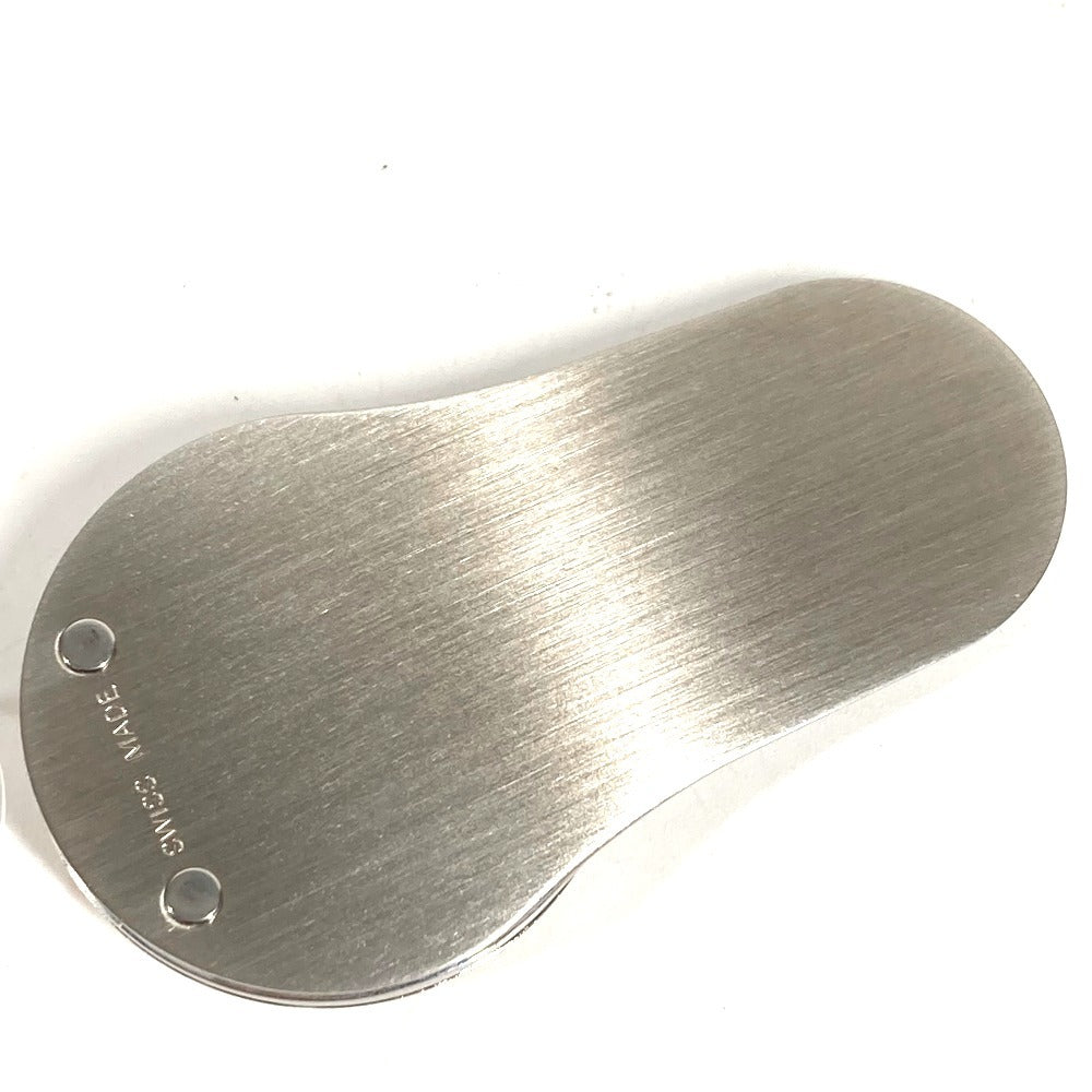CARTIER Logo Wallet with Money Clip, Stainless Steel, Unisex, Silver