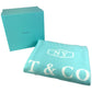 TIFFANY&Co. Blanket Interior Lap Blanket Fringe Logo Blanket Wool/Cashmere Unisex Blue