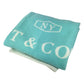 TIFFANY&Co. Blanket Interior Lap Blanket Fringe Logo Blanket Wool/Cashmere Unisex Blue