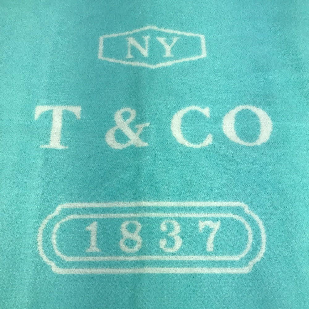 TIFFANY&Co. Blanket Interior Lap Blanket Fringe Logo Blanket Wool/Cashmere Unisex Blue