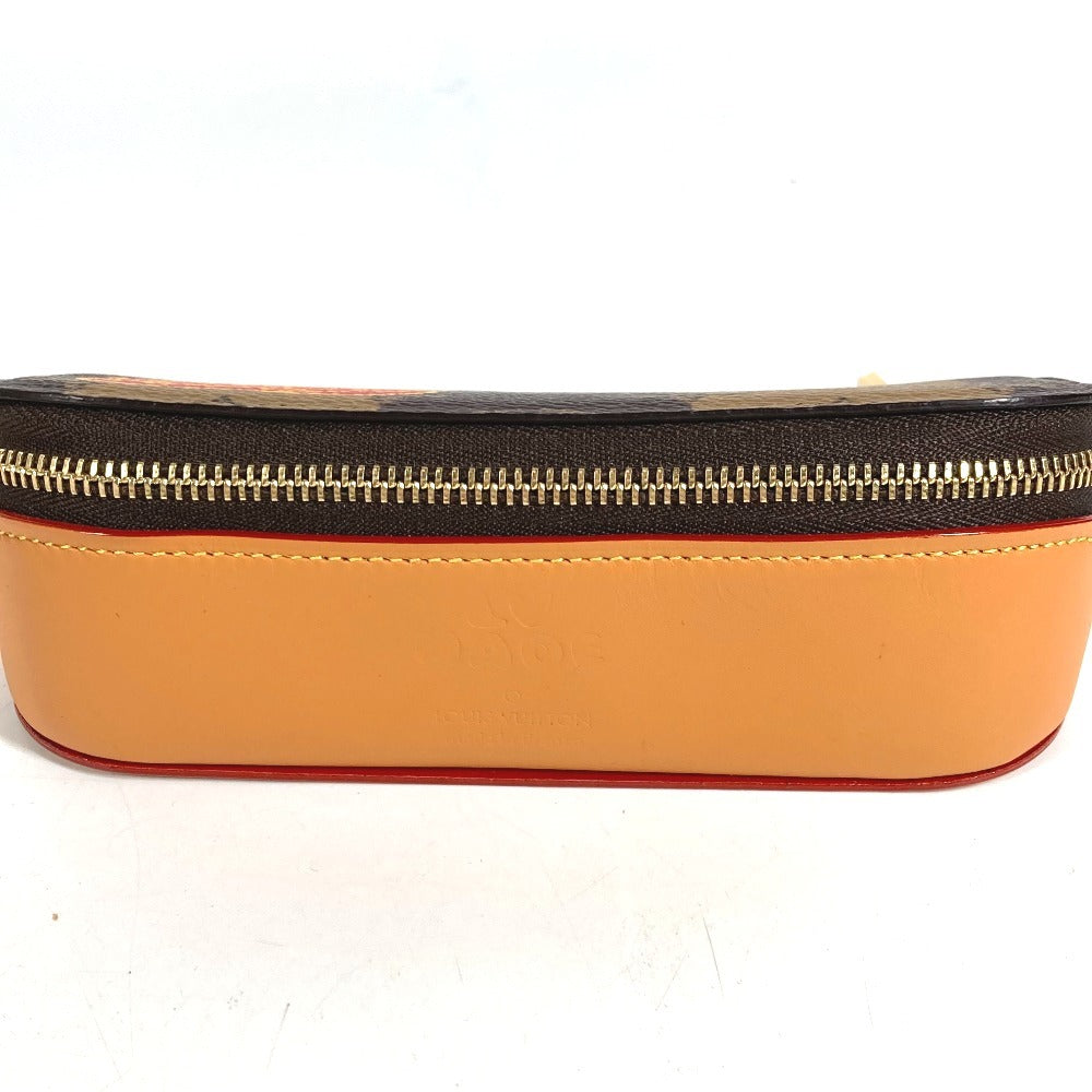 LOUIS VUITTON GI0717 Monogram Stripe NIGO Etui Lunettes GM Eyewear Glasses Case Sunglasses Case Pouch Monogram Canvas Unisex Brown