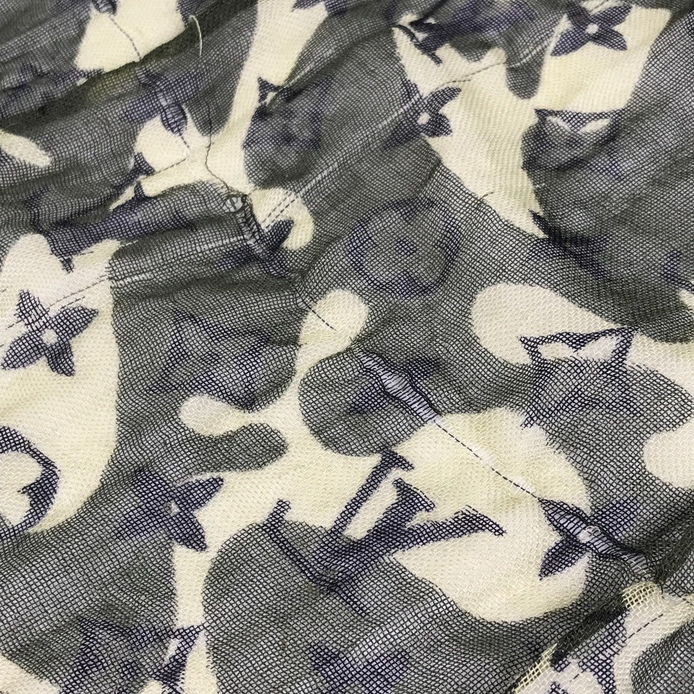 LOUIS VUITTON M74152 Monogramouflage Takashi Murakami Stole Fringed Scarf Camouflage Shawl Cashmere Unisex Green