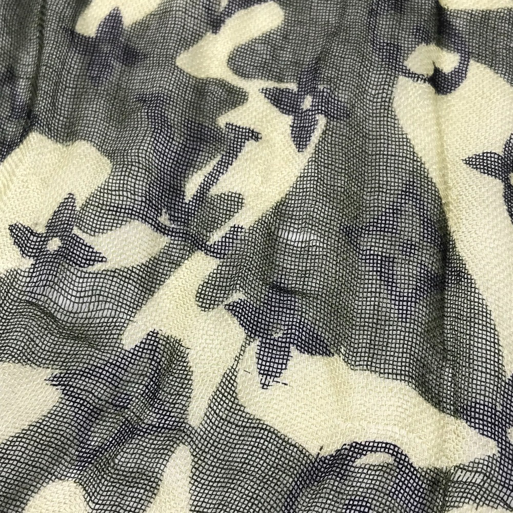 LOUIS VUITTON M74152 Monogramouflage Takashi Murakami Stole Fringed Scarf Camouflage Shawl Cashmere Unisex Green