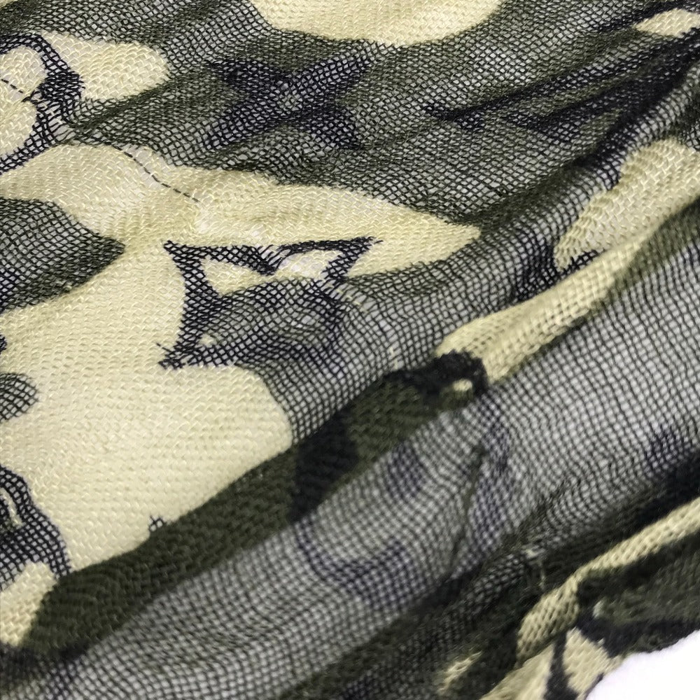 LOUIS VUITTON M74152 Monogramouflage Takashi Murakami Stole Fringed Scarf Camouflage Shawl Cashmere Unisex Green