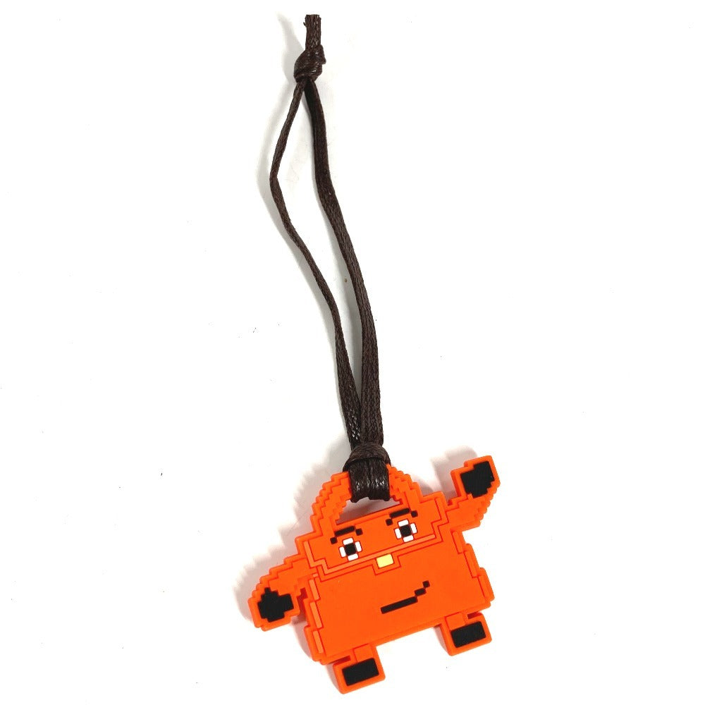 HERMES Kelly Doll Bag Charm Charm Key Ring Rubber Unisex Orange