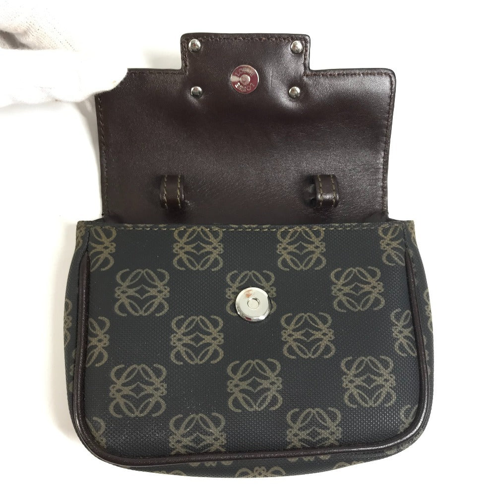 LOEWE Anagram Logo Waist Bag Body Bag Pouch PVC/Leather Unisex Brown