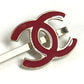 CHANEL CC Coco Mark Logo Accessory Hair Accessory Hairpin Metal Women's Red