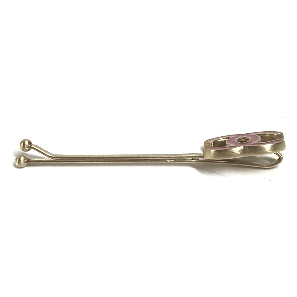 CHANEL CC Coco Mark Logo Accessory Hair Accessory Hairpin Metal Women's Red