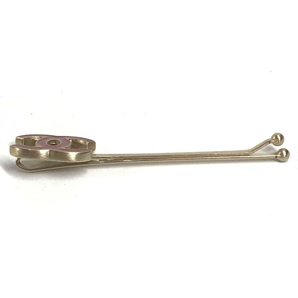 CHANEL CC Coco Mark Logo Accessory Hair Accessory Hairpin Metal Women's Red