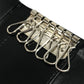 BVLGARI Logo Denim 6-Key Key Case Unisex Black