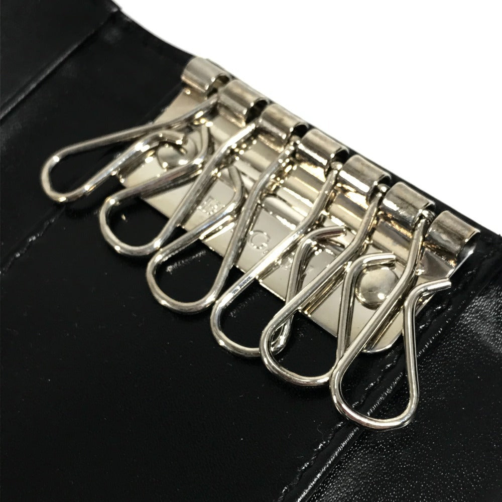 BVLGARI Logo Denim 6-Key Key Case Unisex Black