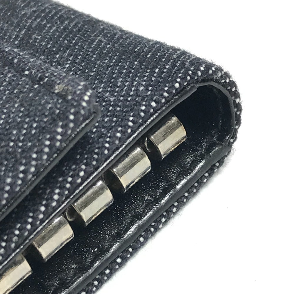 BVLGARI Logo Denim 6-Key Key Case Unisex Black