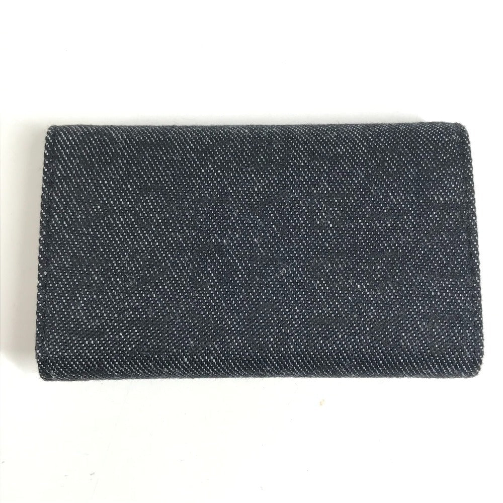 BVLGARI Logo Denim 6-Key Key Case Unisex Black