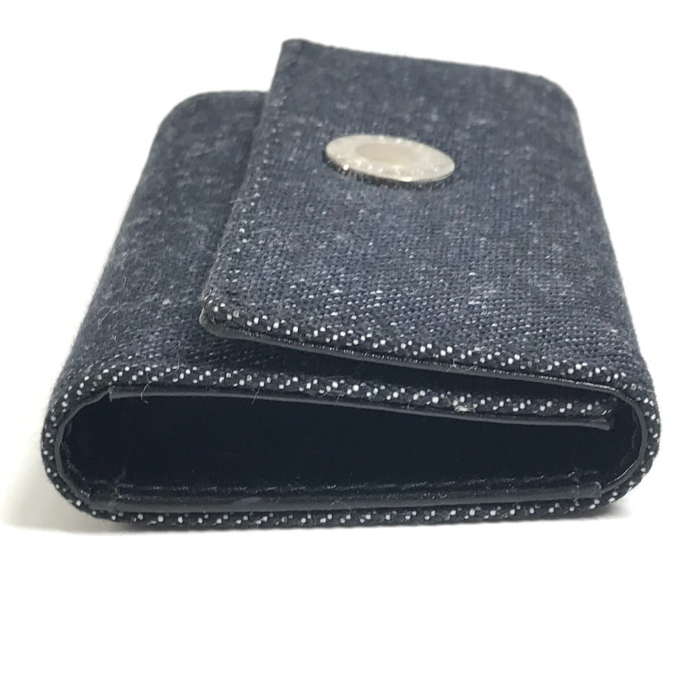 BVLGARI Logo Denim 6-Key Key Case Unisex Black