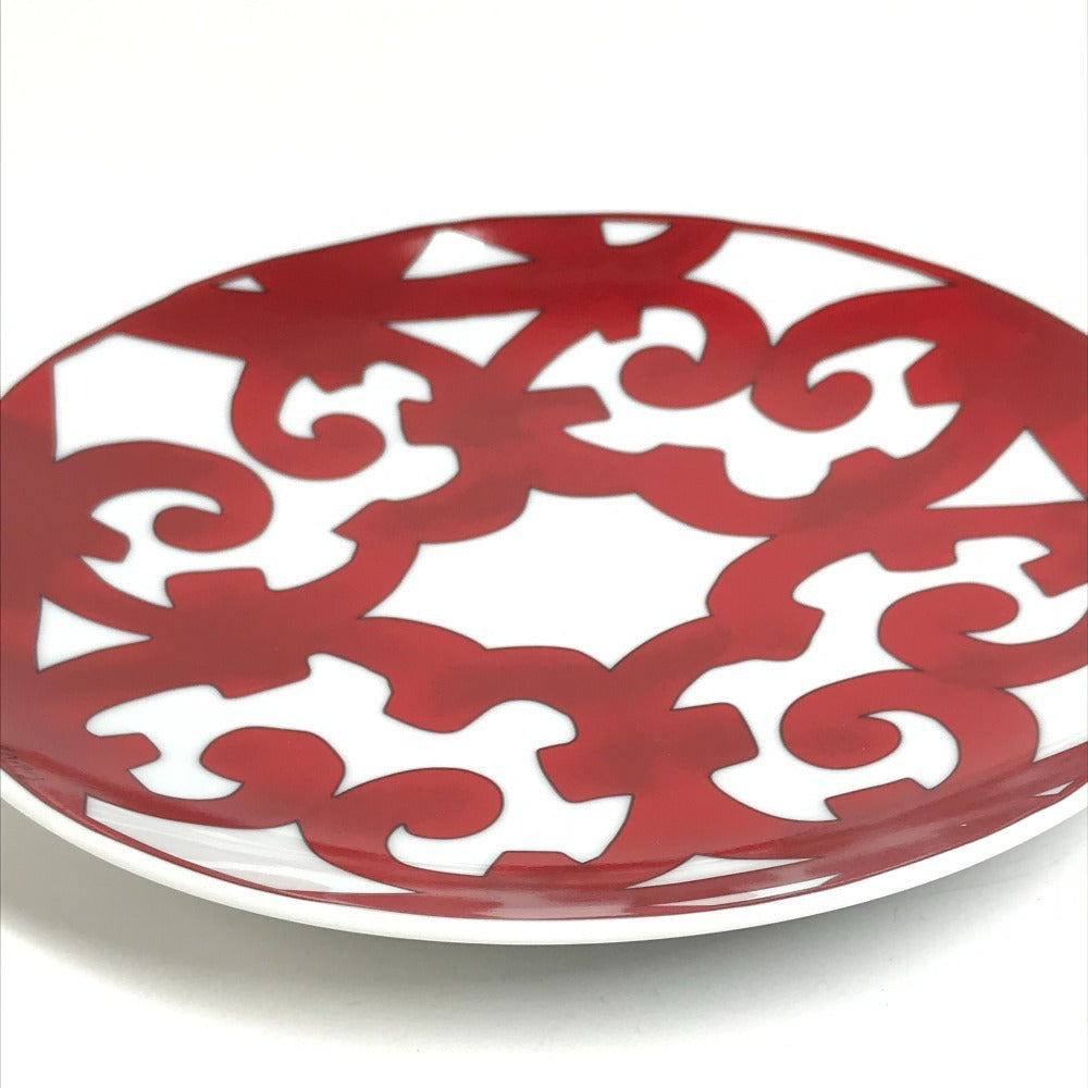 HERMES Guadarquivir 17cm Plate Tableware Dish Ceramic Unisex Red