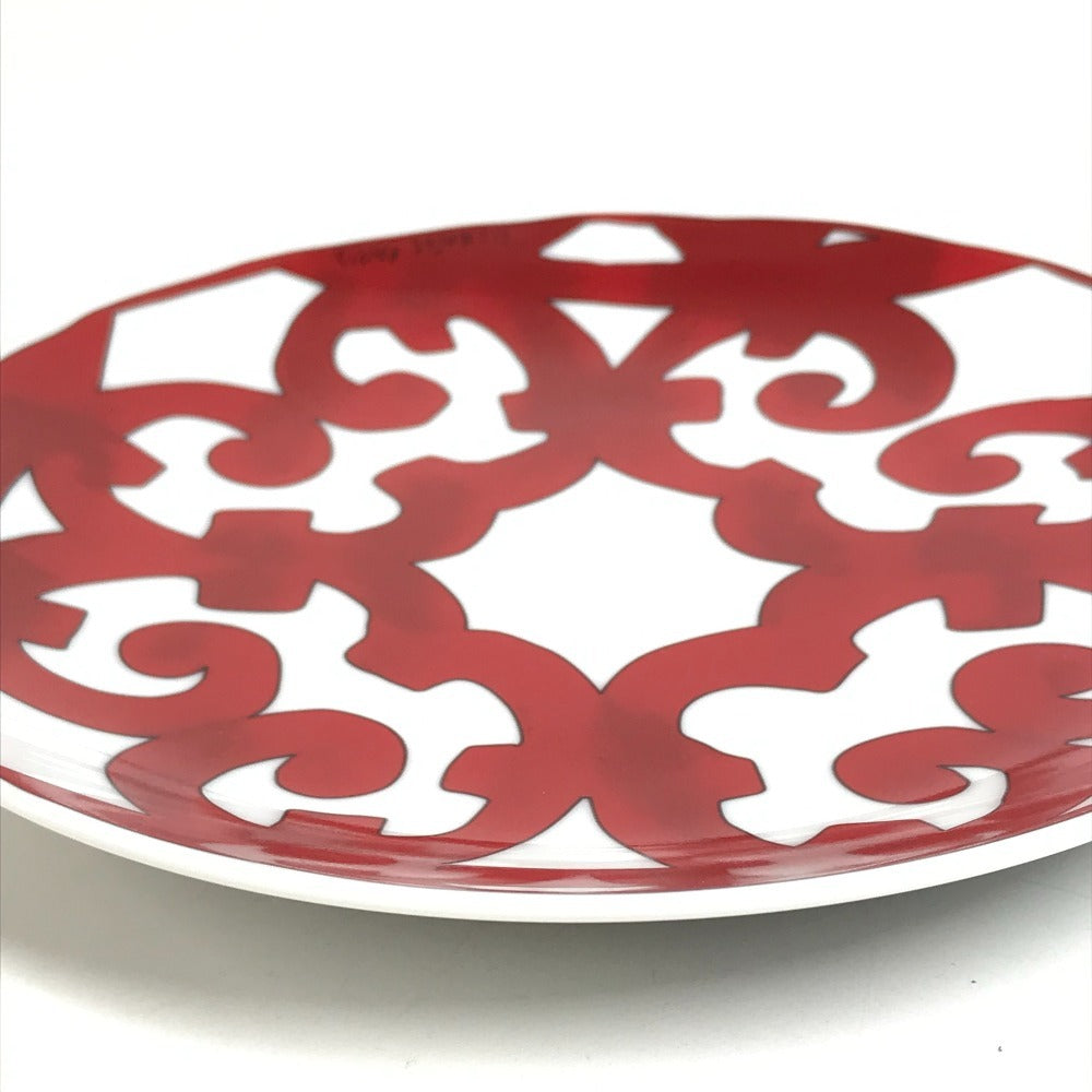 HERMES Guadarquivir 17cm Plate Tableware Dish Ceramic Unisex Red