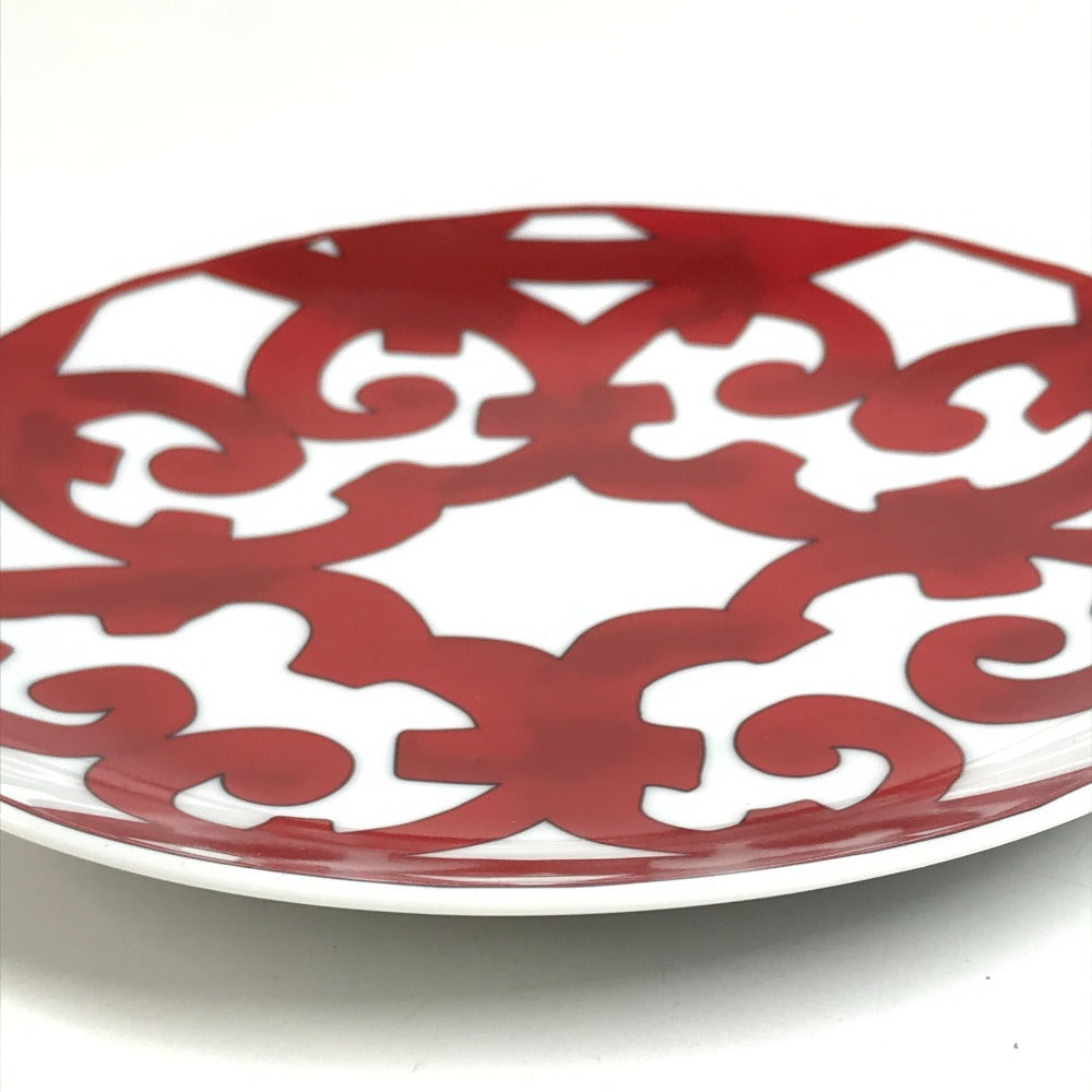 HERMES Guadarquivir 17cm Plate Tableware Dish Ceramic Unisex Red