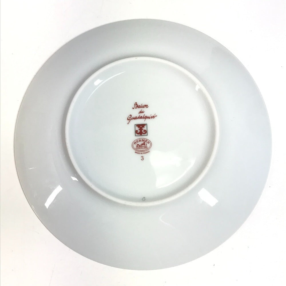 HERMES Guadarquivir 17cm Plate Tableware Dish Ceramic Unisex Red