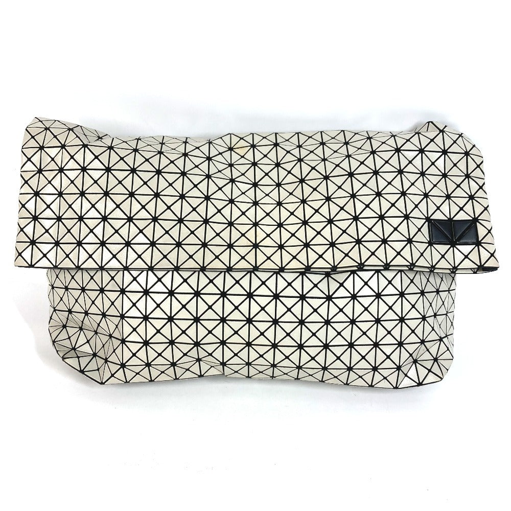 ISSEY MIYAKE BAOBAO Bi-fold Second Bag, Two-tone Clutch Bag, PVC, Unisex, Greige