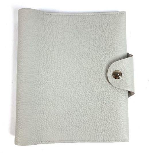 HERMES Ulysse Neo PM Notebook Cover Ulysse Neo PM Stationery Planner Case Planner Cover Leather Unisex Light Gray