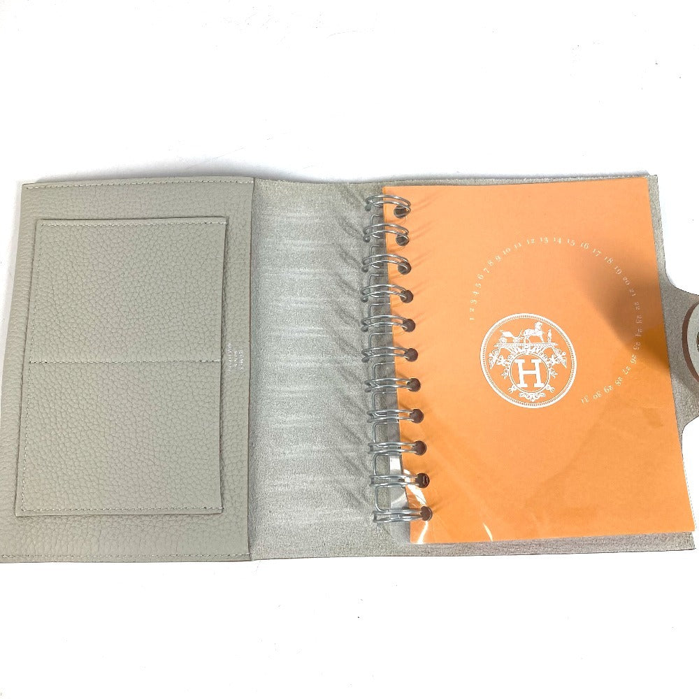 HERMES ノートカバー ユリス ネオ PM　ユリスネオPM ステーショナリー システム手帳 ケース 手帳カバー レザー ユニセックス ライトグレー系
