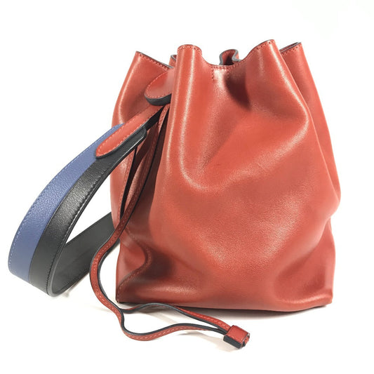 HERMES Ricourt 17 Ricourt 17 Bag Shoulder Bucket Shoulder Bag Leather Unisex Red