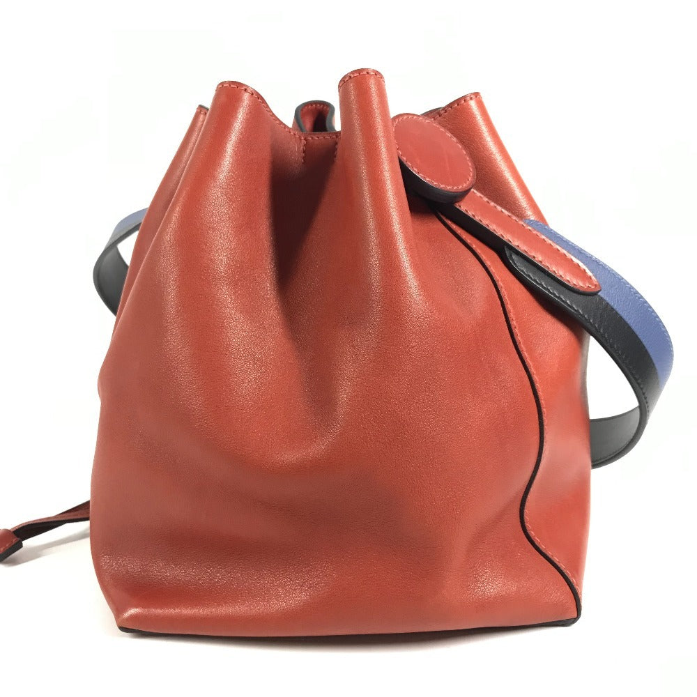 HERMES Ricourt 17 Ricourt 17 Bag Shoulder Bucket Shoulder Bag Leather Unisex Red
