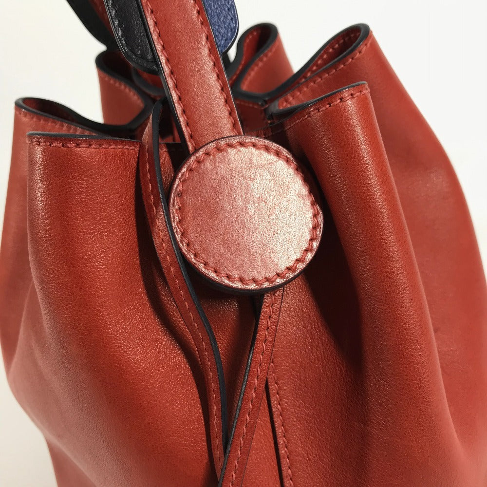 HERMES Ricourt 17 Ricourt 17 Bag Shoulder Bucket Shoulder Bag Leather Unisex Red