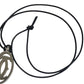 CARTIER T1220157 2C Decor Rhodium Finish Necklace Choker Leather Cord Accessory Pendant Top Metal Unisex Silver