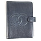 CHANEL CC Coco Mark Logo Stationery System Organizer Case Planner Cover Caviar Skin Unisex Black