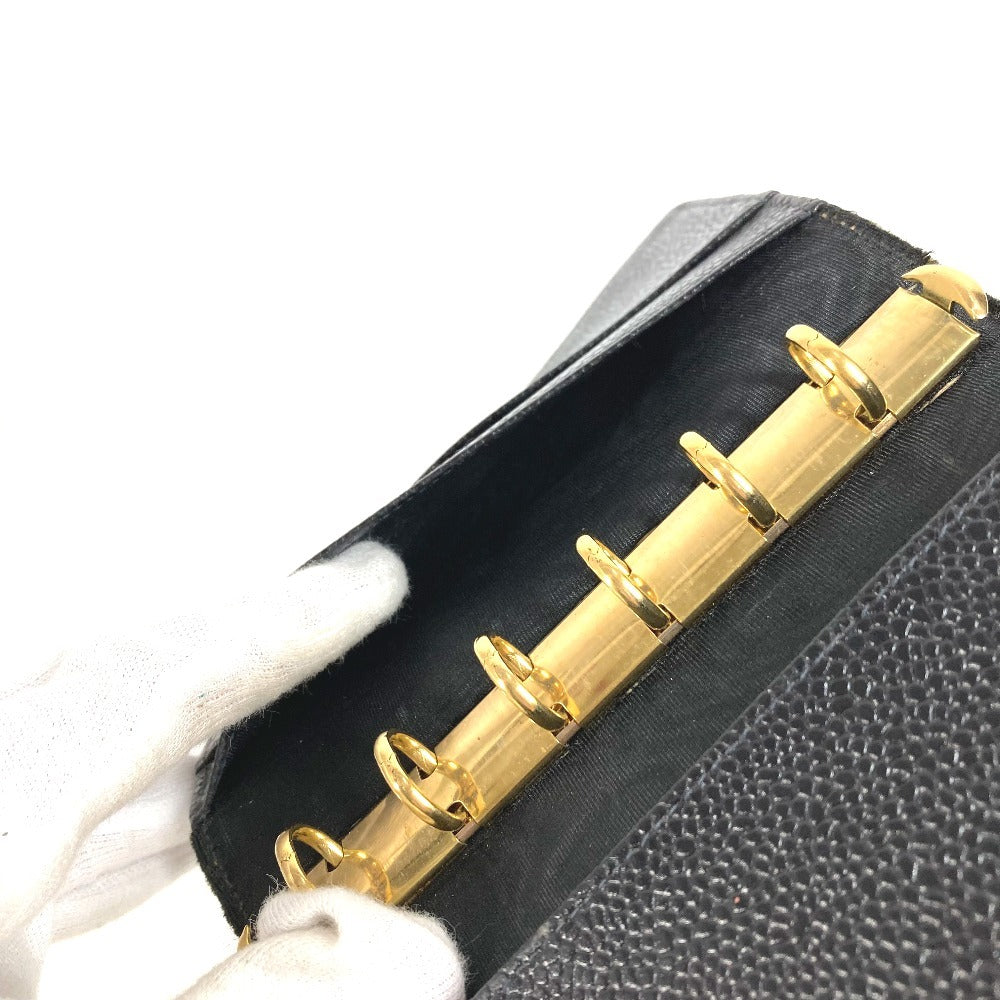 CHANEL CC Coco Mark Logo Stationery System Organizer Case Planner Cover Caviar Skin Unisex Black