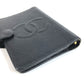 CHANEL CC Coco Mark Logo Stationery System Organizer Case Planner Cover Caviar Skin Unisex Black