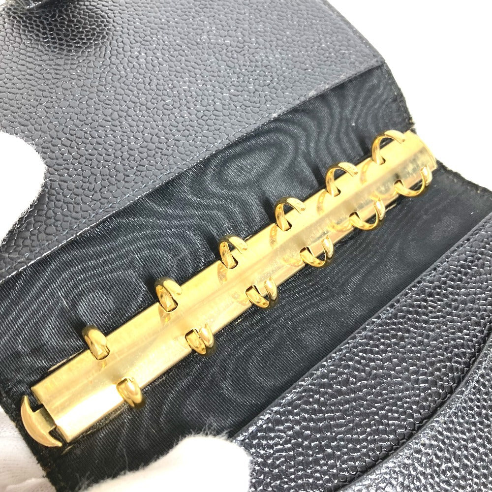 CHANEL CC Coco Mark Logo Stationery System Organizer Case Planner Cover Caviar Skin Unisex Black