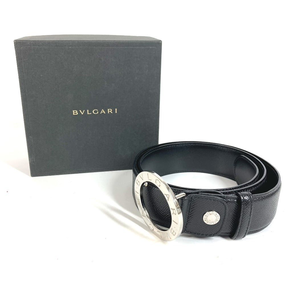 BVLGARI BVLGARI BVLGARI Logo Buckle Belt for Bottoms Leather Men's Black