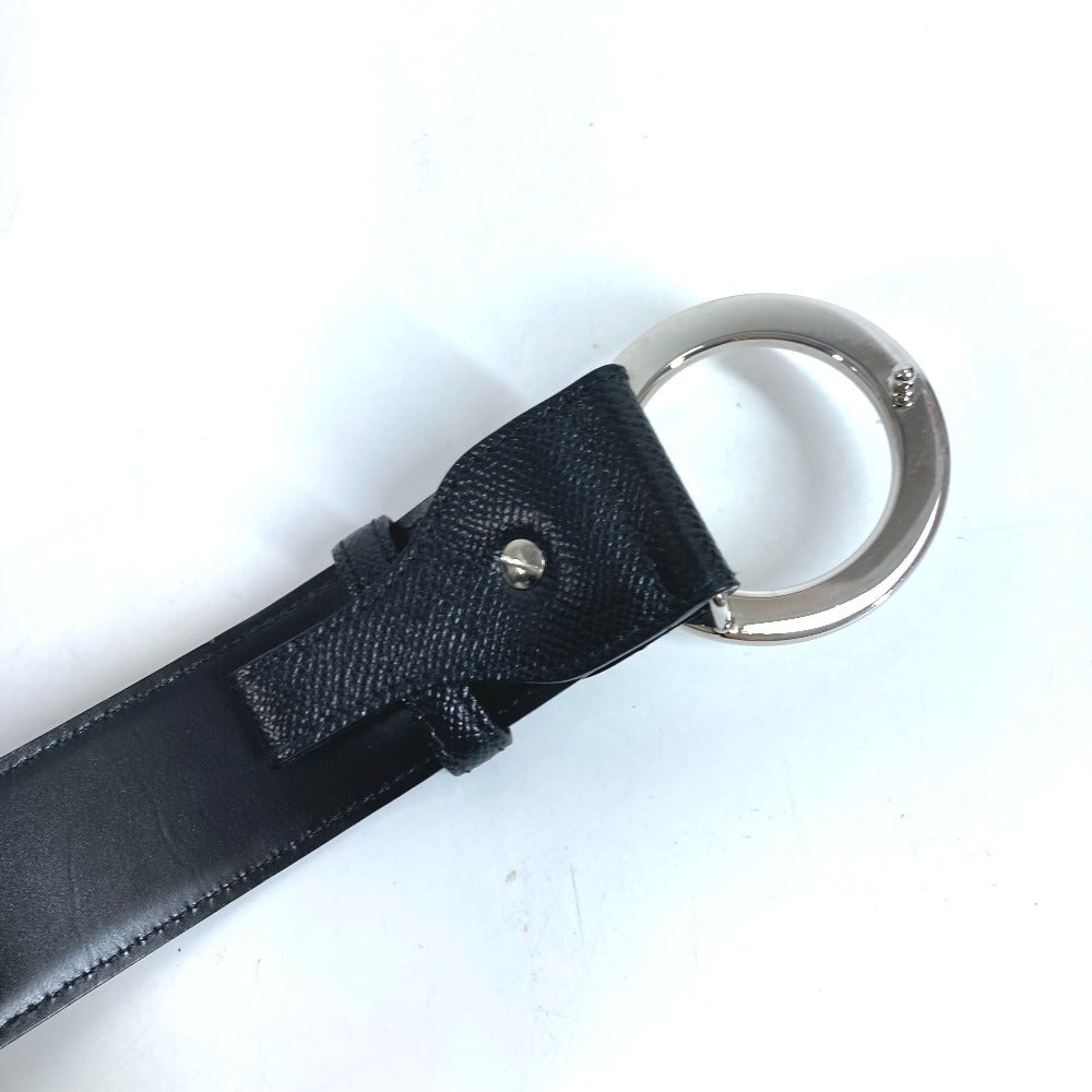 BVLGARI BVLGARI BVLGARI Logo Buckle Belt for Bottoms Leather Men's Black