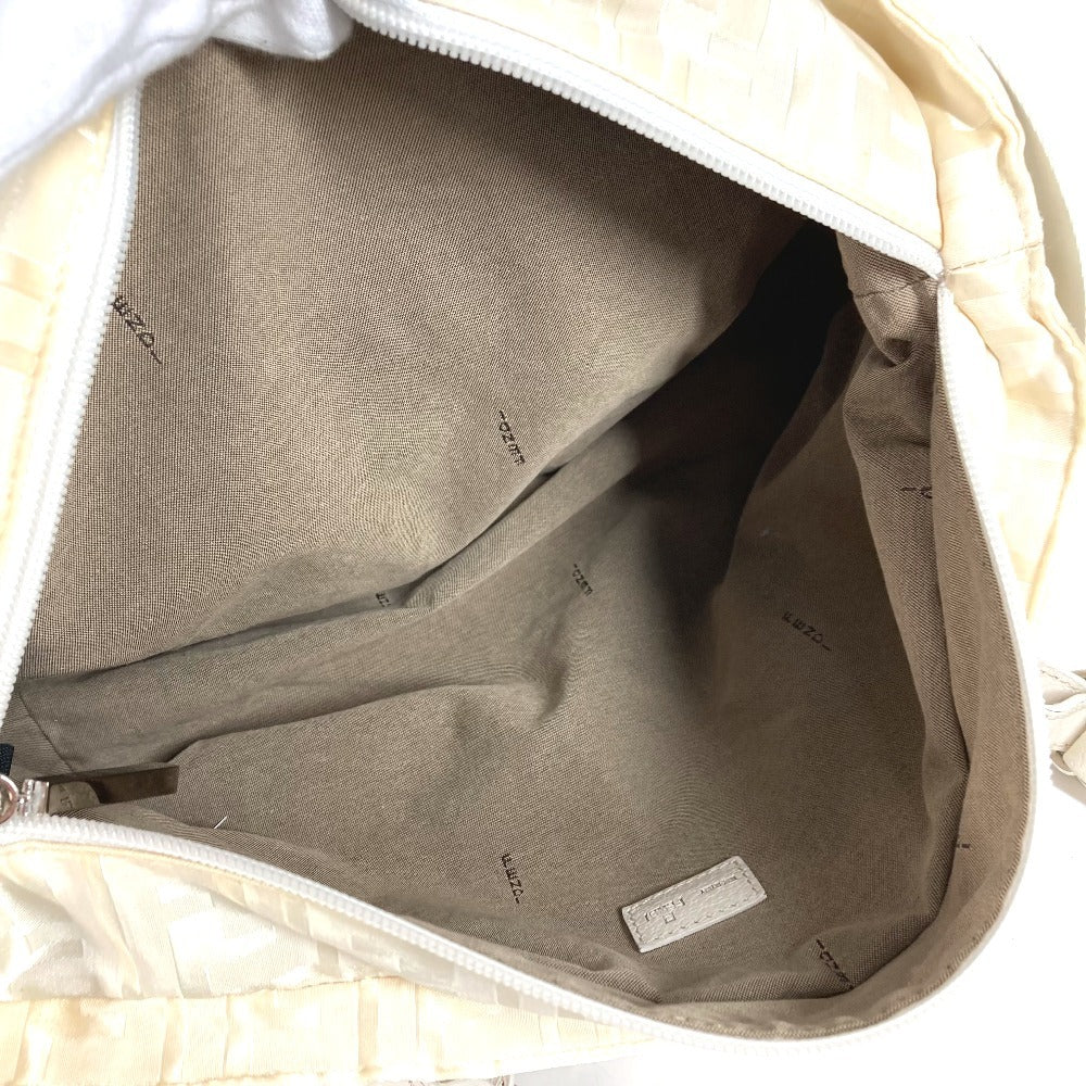FENDI Zucca FF Logo Belt Bag Tote Bag Shoulder Bag Handbag Nylon Canvas/Leather Unisex White