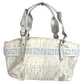 FENDI Zucca FF Logo Belt Bag Tote Bag Shoulder Bag Handbag Nylon Canvas/Leather Unisex White