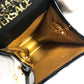 VERSACE ヴィンテージ サンバースト ロゴ 携帯ポーチ カバン 斜め掛け ポシェット フラップ チェーンバッグ ショルダーバッグ エナメル ユニセックス ブラック