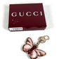 GUCCI ‎837346 GGエンブレム バタフライ 蝶 シェイプ バッグ チャーム バッグチャーム キーホルダー レザー ユニセックス ピンク