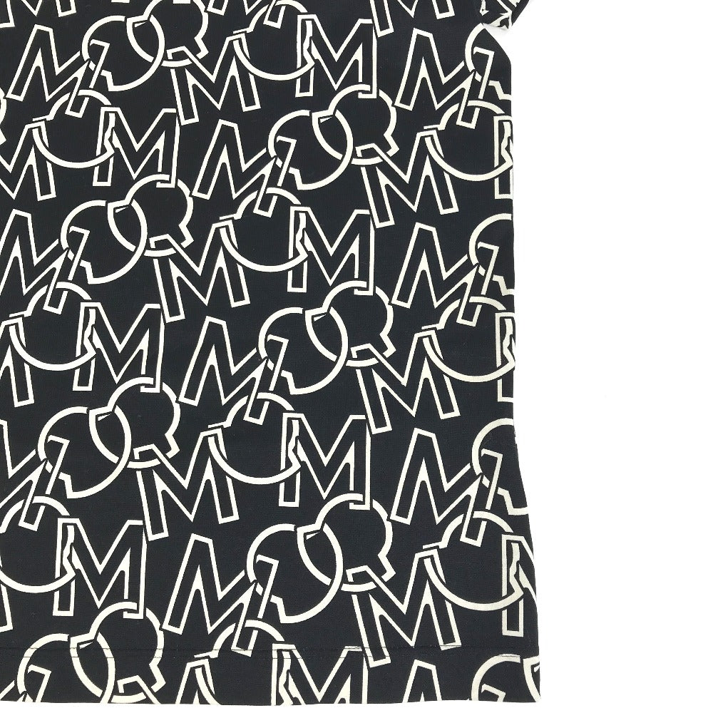 MONCLER 総柄 ロゴ T-SHIRT GIROCOLLO SS T-SHIRT アパレル　半袖　トップス 半袖Ｔシャツ コットン レディース ブラック