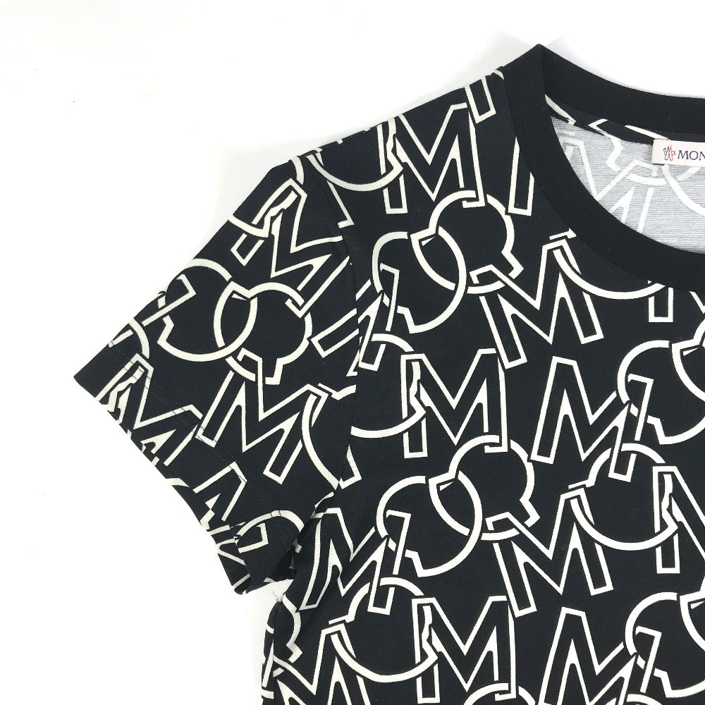 MONCLER 総柄 ロゴ T-SHIRT GIROCOLLO SS T-SHIRT アパレル　半袖　トップス 半袖Ｔシャツ コットン レディース ブラック