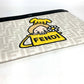 FENDI 7N0134 タロアウト Tarout コラボ ズッカ ロゴ クラッチバッグ ポーチ カバン セカンドバッグ クラッチバッグ レザー ユニセックス ホワイト
