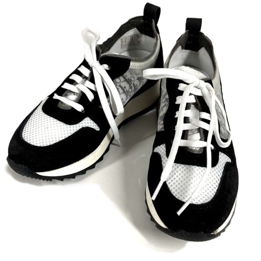 Dior Trotter Logo Shoes Sneakers Lace-up Suede Kids Black