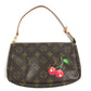 LOUIS VUITTON M95008 モノグラムチェリー 村上隆 ポシェットアクセソワール カバン ハンドバッグ ポーチ さくらんぼ アクセサリーポーチ モノグラムチェリーキャンバス レディース ブラウン