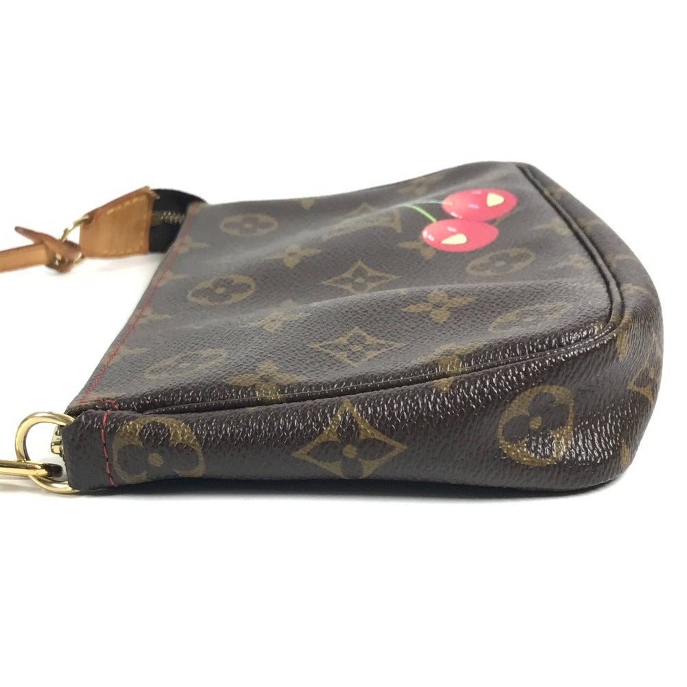 LOUIS VUITTON M95008 モノグラムチェリー 村上隆 ポシェットアクセソワール カバン ハンドバッグ ポーチ さくらんぼ アクセサリーポーチ モノグラムチェリーキャンバス レディース ブラウン