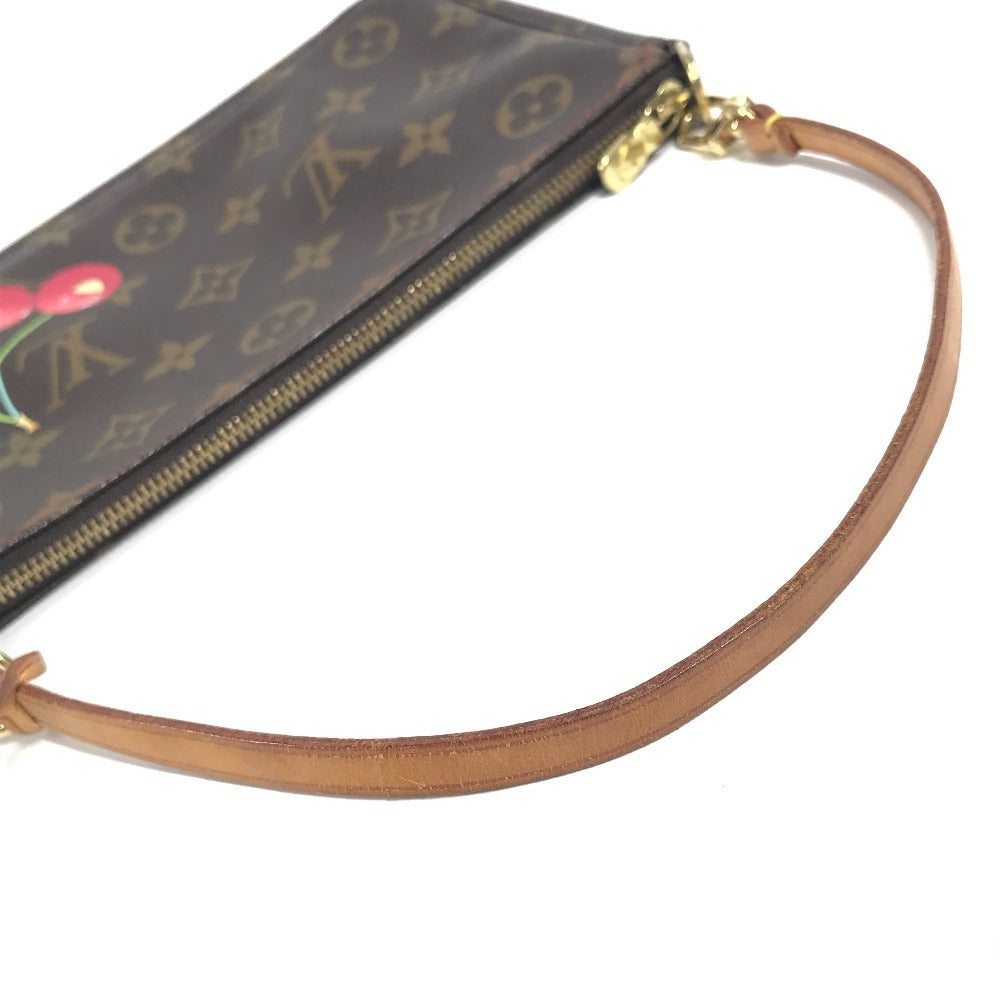 LOUIS VUITTON M95008 モノグラムチェリー 村上隆 ポシェットアクセソワール カバン ハンドバッグ ポーチ さくらんぼ アクセサリーポーチ モノグラムチェリーキャンバス レディース ブラウン